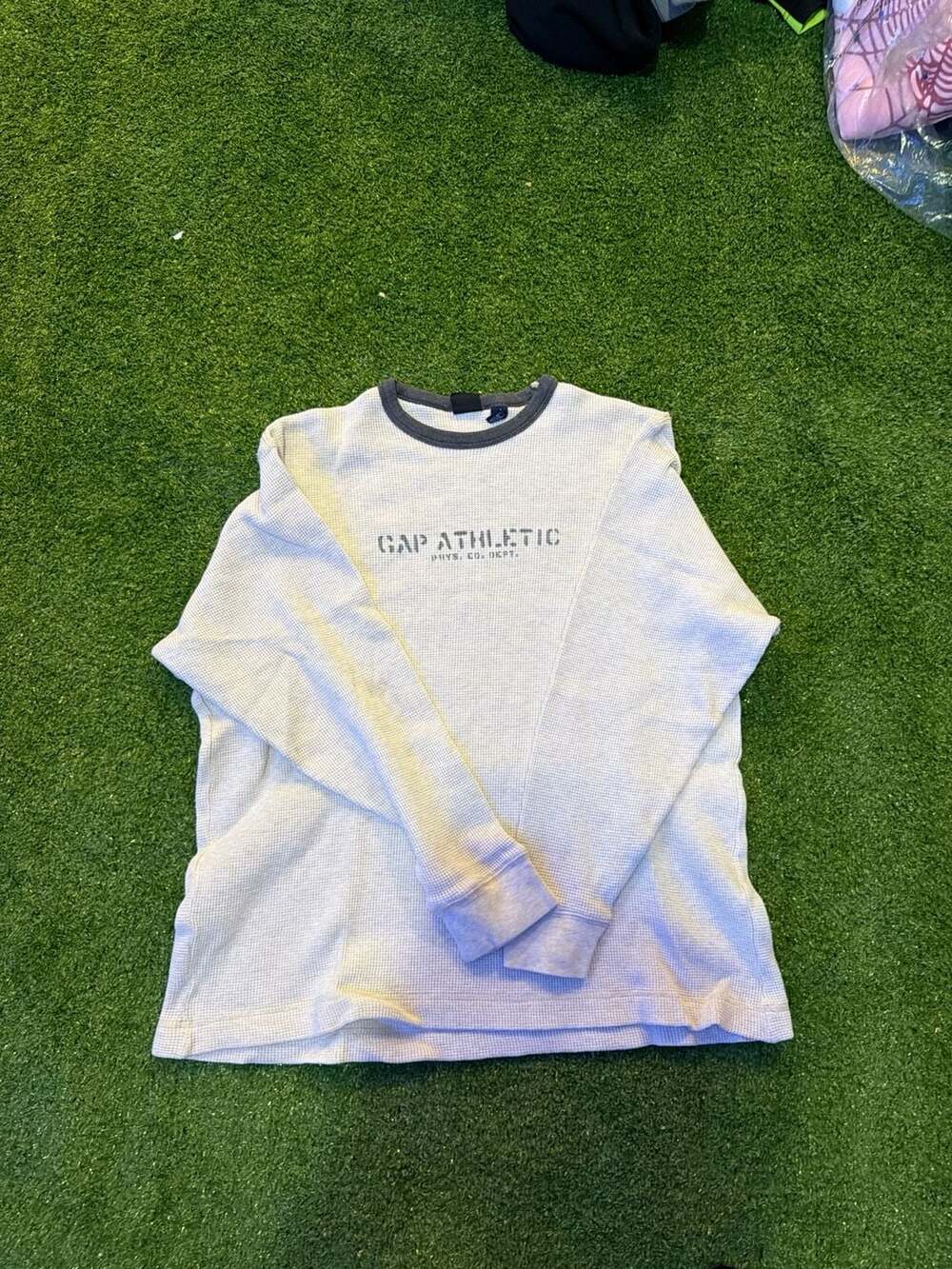 Vintage Gap Athletic Phys. Ed. Dept. Waffle Knit Long Sleeve Shirt